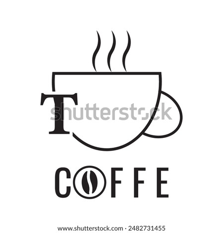 T LATER LOGO DESIGN WITH COFFE CUP