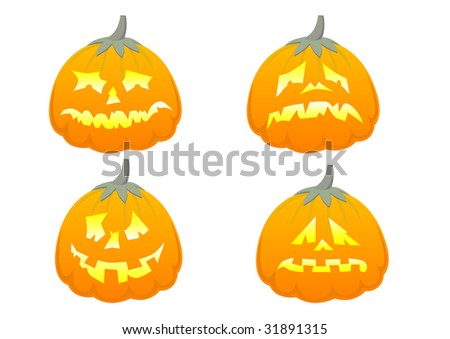 graphic objects to celebrate helloween. pumpkin and fire
