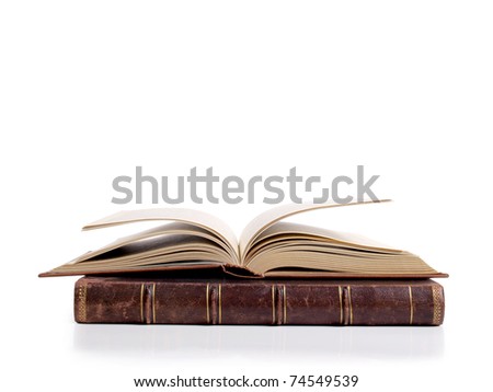 Similar – Image, Stock Photo Colourful thick open books stand on a wooden background