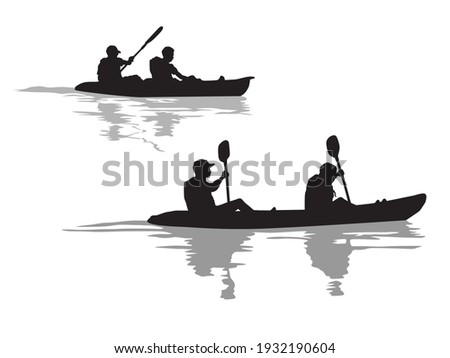Kayaking Adventure on illustration graphic vector