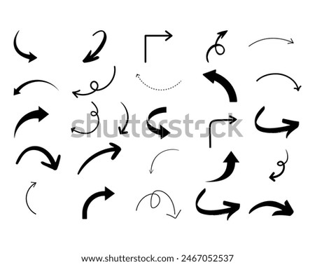Set arrow icons, Collection different types of arrows sign. Black vector arrows fully editable vector file