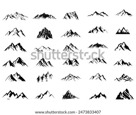 
Set Mountain icons, Collection different types of Mountains. Black vector arrows fully editable vector file