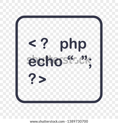 Php icon. Trendy linear Php logo concept on transparent background from Programming collection