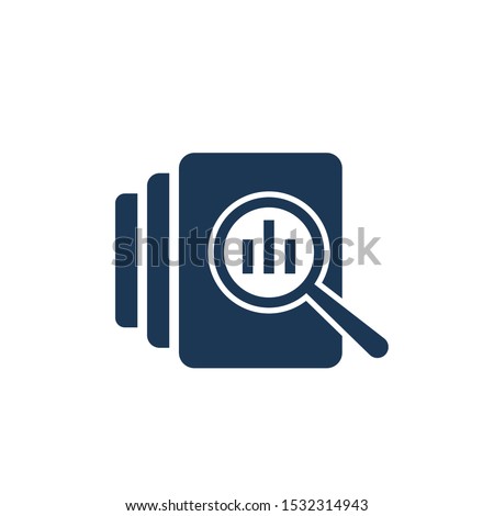 Audit document icon in flat style on white background