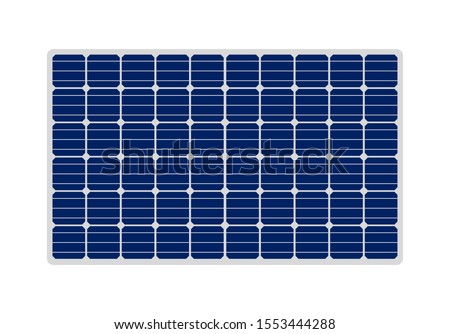Solar panel on white, alternative electricity source, concept of sustainable resources. Vector illustration.