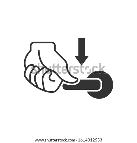 flush handle icon. Vector symbol. Icon on door