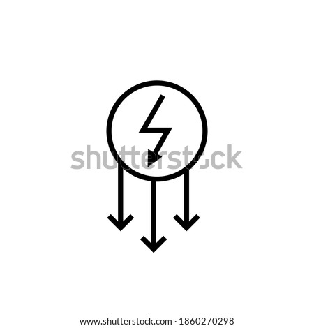 power consumption decrease icon on white background, vector