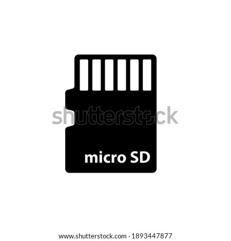 SD Card Icon in flat style On White Background. Vector