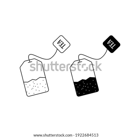Set of tea bag icon on white background - vector