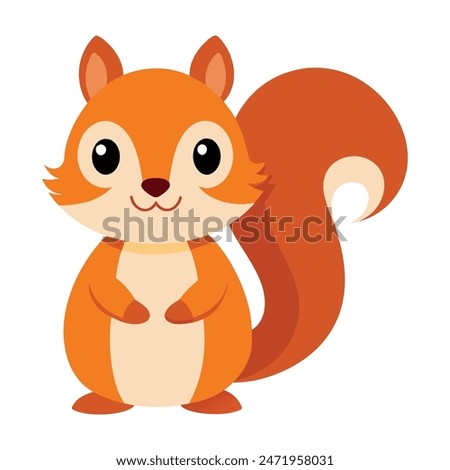 Vector illustration of cartoon squirrel isolated on white background