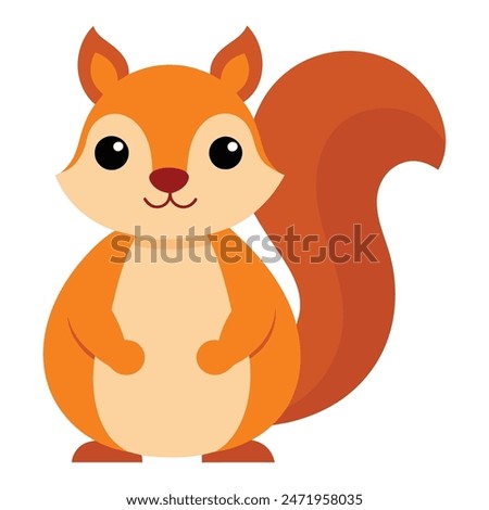 Vector illustration of cartoon squirrel isolated on white background