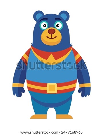 Pixar-Style Bear Character Vector on White Background