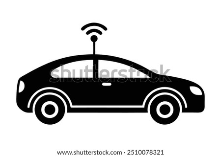 Similar – Image, Stock Photo Radar control, modern, mobile radar unit for speed measurement, enforcement trailer. Infrared flash triggers when a convertible driver exceeds the speed limit.