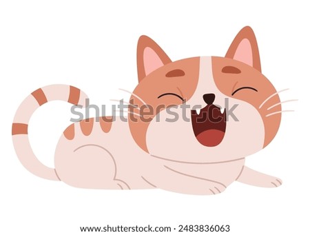 Similar – Image, Stock Photo Cat yawns Yawn flat cat