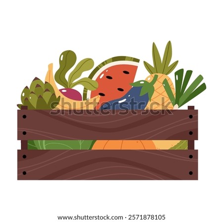 Image, Stock Photo Boxes with artichokes on farm