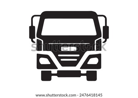 Transport Truck Icon  silhouette vector isolated on a white background