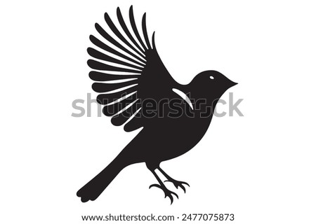 Bird silhouette vector isolated on a white background