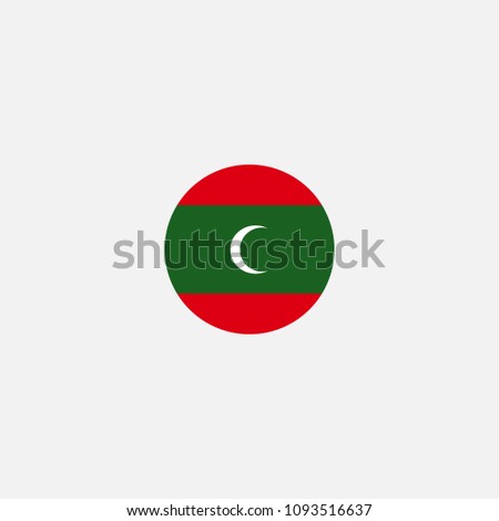 Maldives Circle Flag Vector Illustration