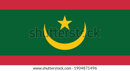 Mauritania flag national emblem graphic element Illustration template design
 