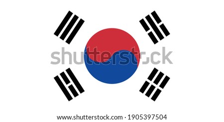South Korea flag national emblem graphic element Illustration template design
