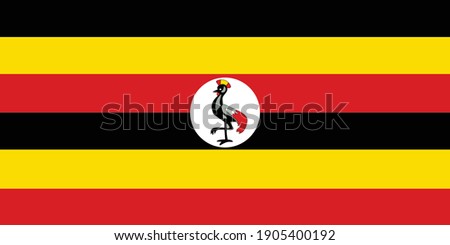 Uganda country flag national emblem graphic element Illustration template design
