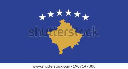 Kosovo flag national emblem graphic element Illustration template design
