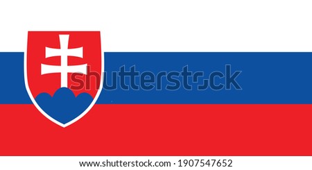 Slovakia flag national emblem graphic element Illustration template design
