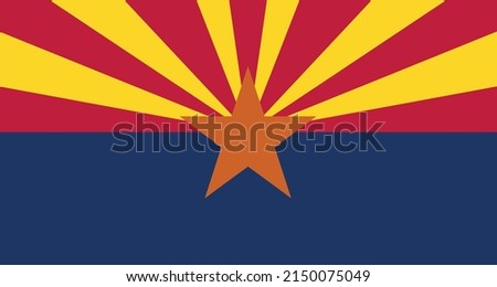 Flag of Arizona - United States emblem graphic element Illustration template design
