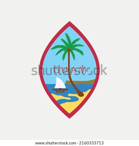 Flag of Guam seal - Sovereign state United States graphic element Illustration template design
