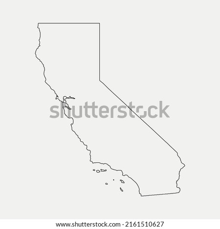 Map of California - United States outline silhouette vector illustration
