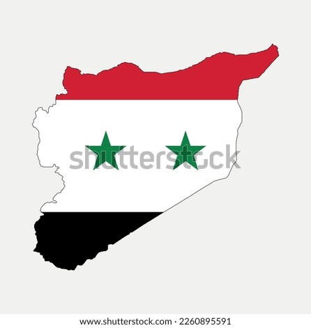 Syria map and flag national emblem graphic element Illustration template design
