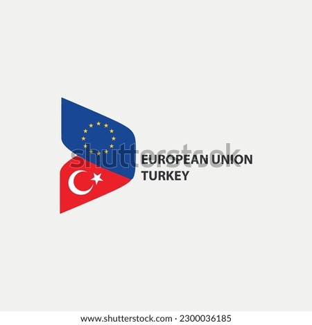 European Union - Turkey text flag friends country vector graphic graphic element Illustration template design
