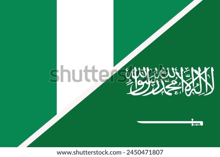 Flag of Nigeria and Saudi Arabia concept graphic element Illustration template design
