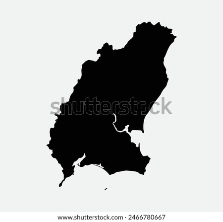 Map of Wexford - Ireland outline silhouette graphic element Illustration template design
