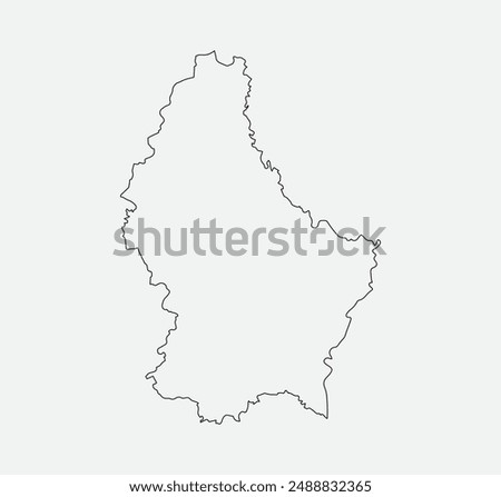 Map of Luxembourg outline silhouette graphic element Illustration template design
