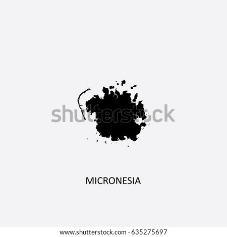 Map of Micronesia Vector Illustration Silhouette Design

