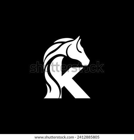 Letter K horse Logo And Icon Design.