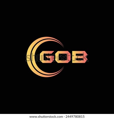 GOB creative letter shield logo design vector icon illustration