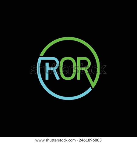 ROR Letter Initial Logo Design Template Vector Illustration
