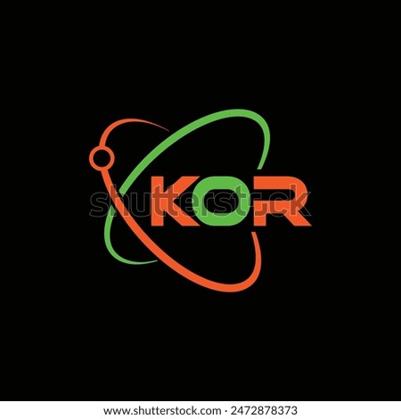 KOR letter technology logo design