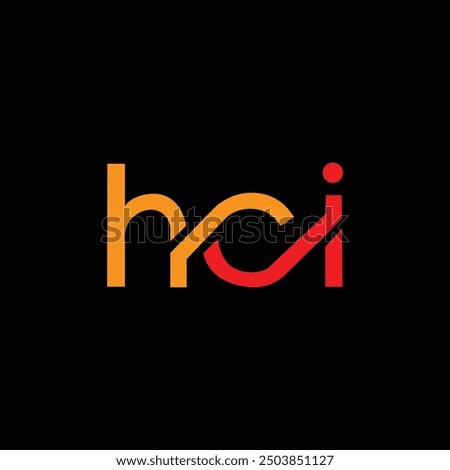 HCI and circle monogram alphabet initial logo design