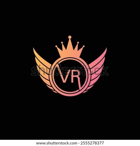 VR letter Logo with Shield, VR shield logo design template