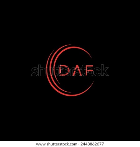 a black background with a red circle and the word  DAF LOGO