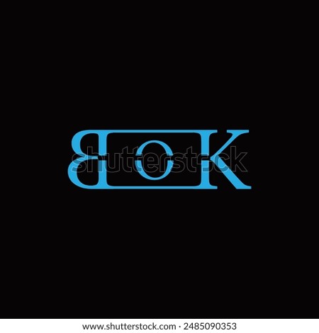 BOK Letter Initial Logo Design Template Vector Illustration