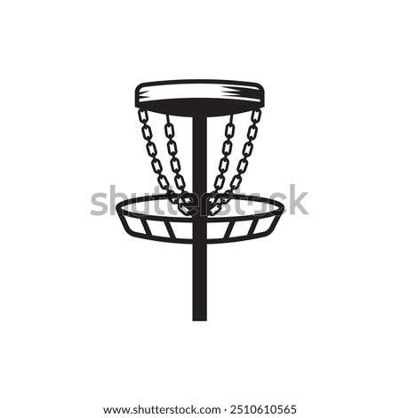 Disc Golf basket Silhouette vector illustration  isolated on white background