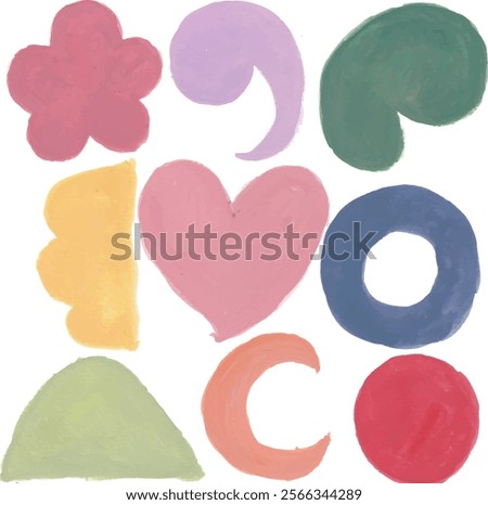 strokes shapes palete and colors hand drawn watercolour clipart