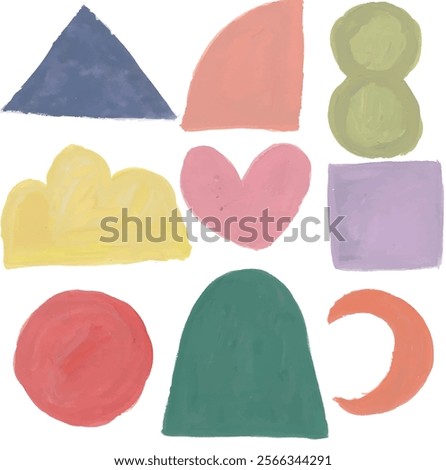 strokes shapes palete and colors hand drawn watercolour clipart