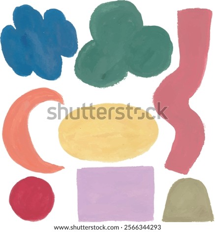 strokes shapes palete and colors hand drawn watercolour clipart