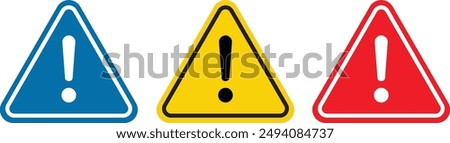 Caution warning sign Vector set