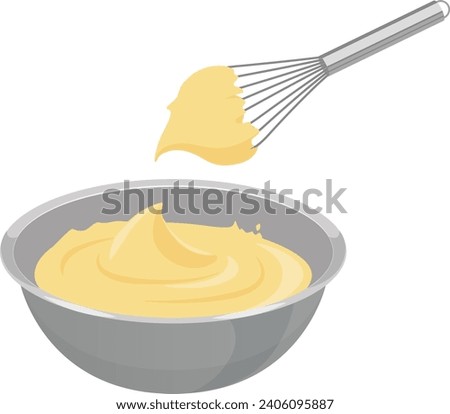 Illustration of mixing custard cream